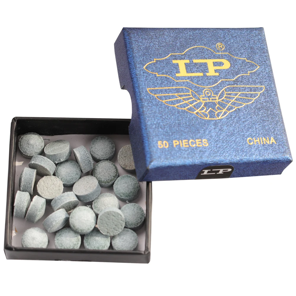 

LP Snooker Cue Tip 10mm 50 Tips a Box Snooke Stick Kit Leather High Quality Durable Billiard Accessories for Dropshipping
