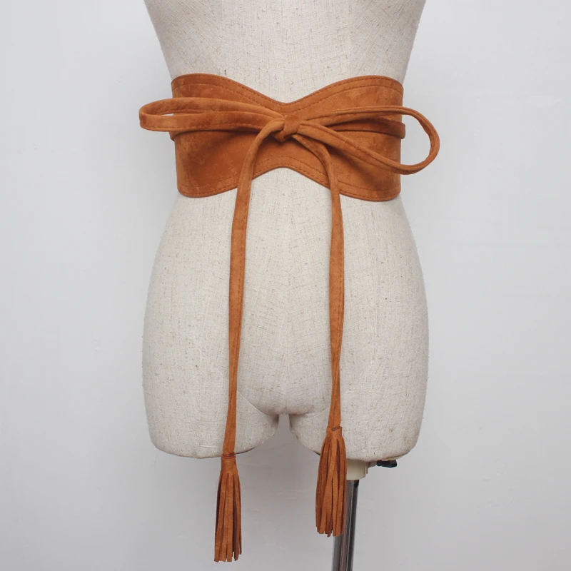 Женское винтажное бархатное платье с поясом и бахромой