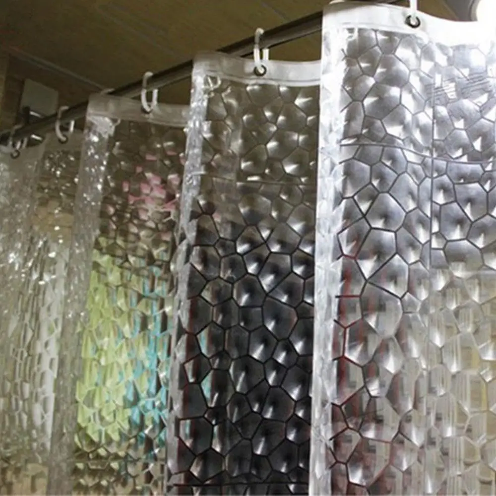 Прозрачная ткань для ванной 3 цвета Декор Прочный 3D занавески душа купания новый