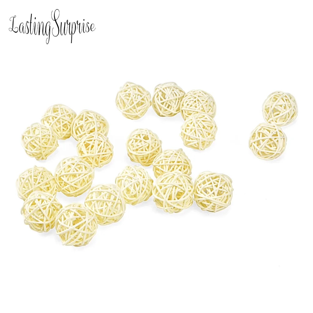 20 шт. 3 см Разноцветные свадебные декоративные Ротанговые шары Рождественский