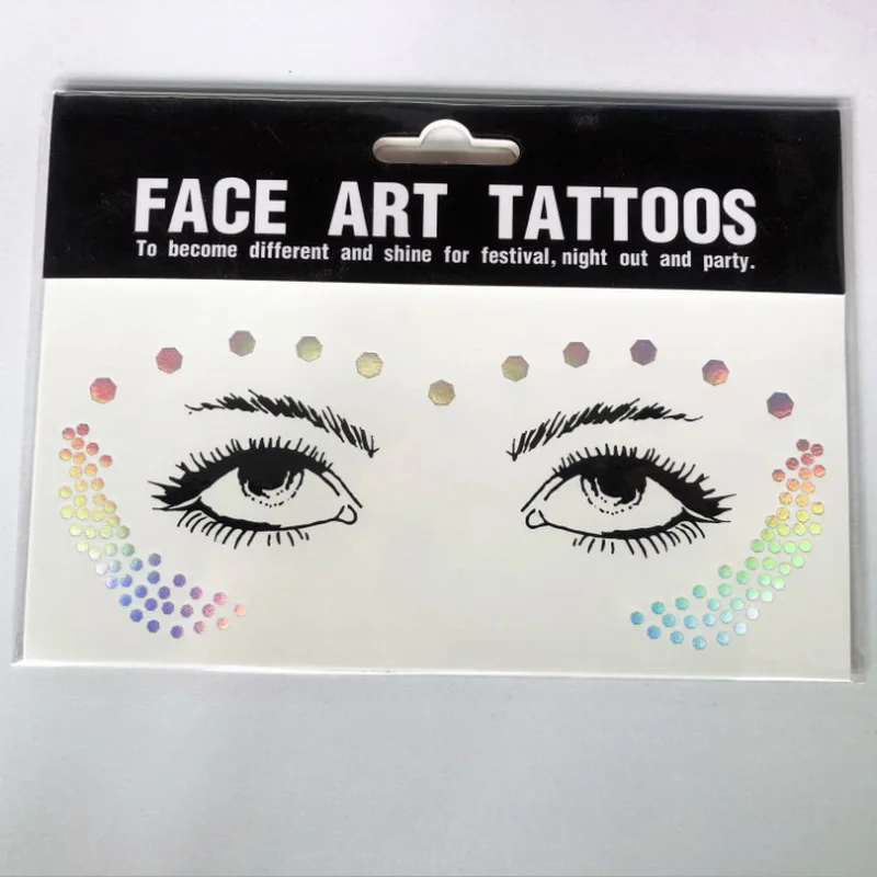 Горячие радужные цветные лазерные серебряные веснушки флэш тату наклейки для