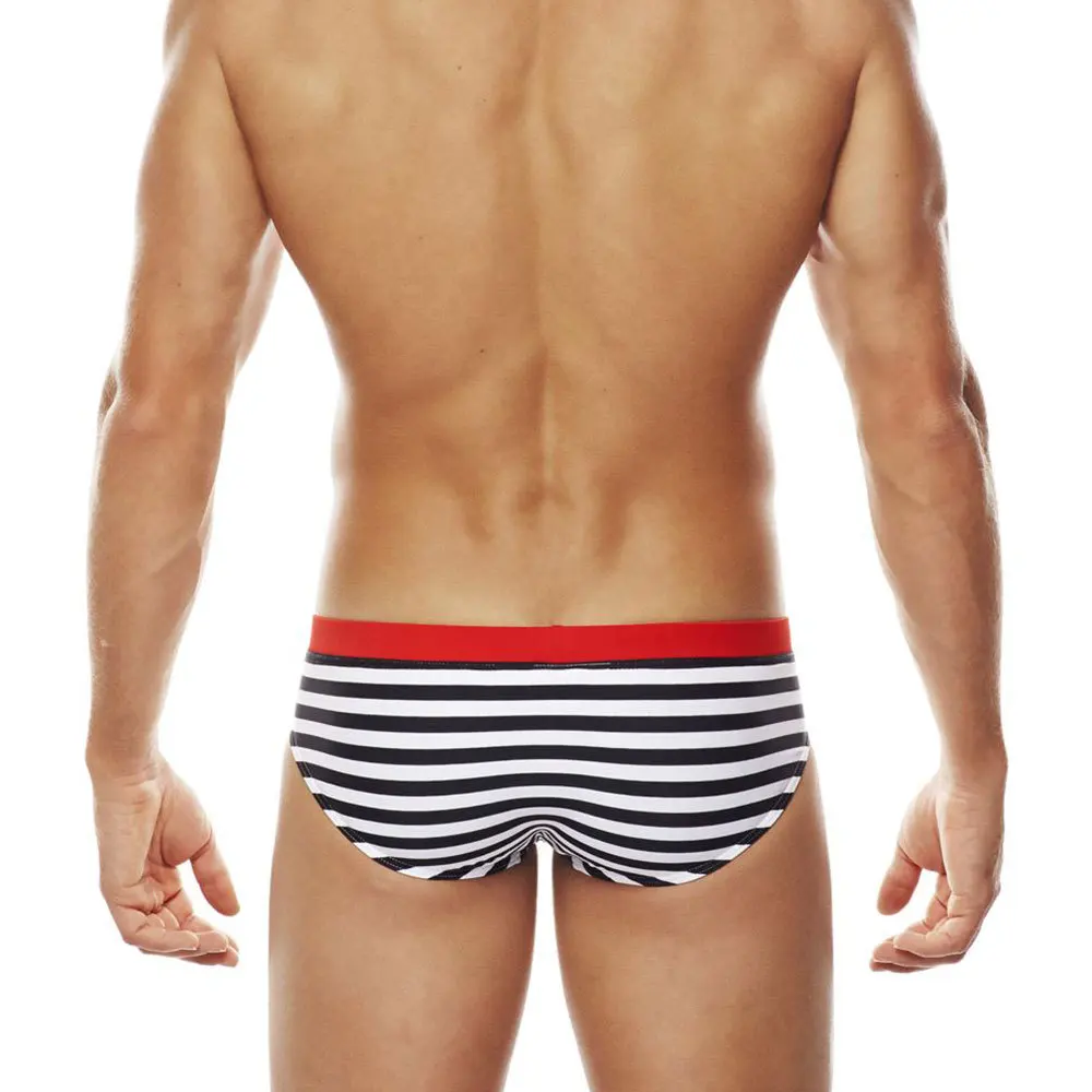 Stripe Swim Briefs Men's Swimming Trunks Sunga Masculina Swimwear Beach Board Wear Slip Low Waist Sexy Swimsuit Gay 2021 Man | Спорт и