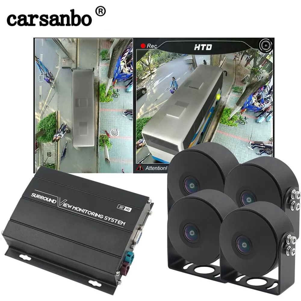 Carsanbo HD 360 градусов камера с объемным видом для автобуса, грузовика, записи 3D вида 360 градусов DVR вид птицы панорама системы