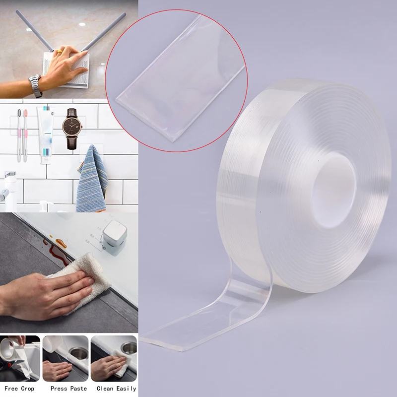 

New Transparent Nano Tape Washable Reusable Double-Sided Tape Multipurpose Nano-Adhesive Tape No Trace Washed Fixing Tools