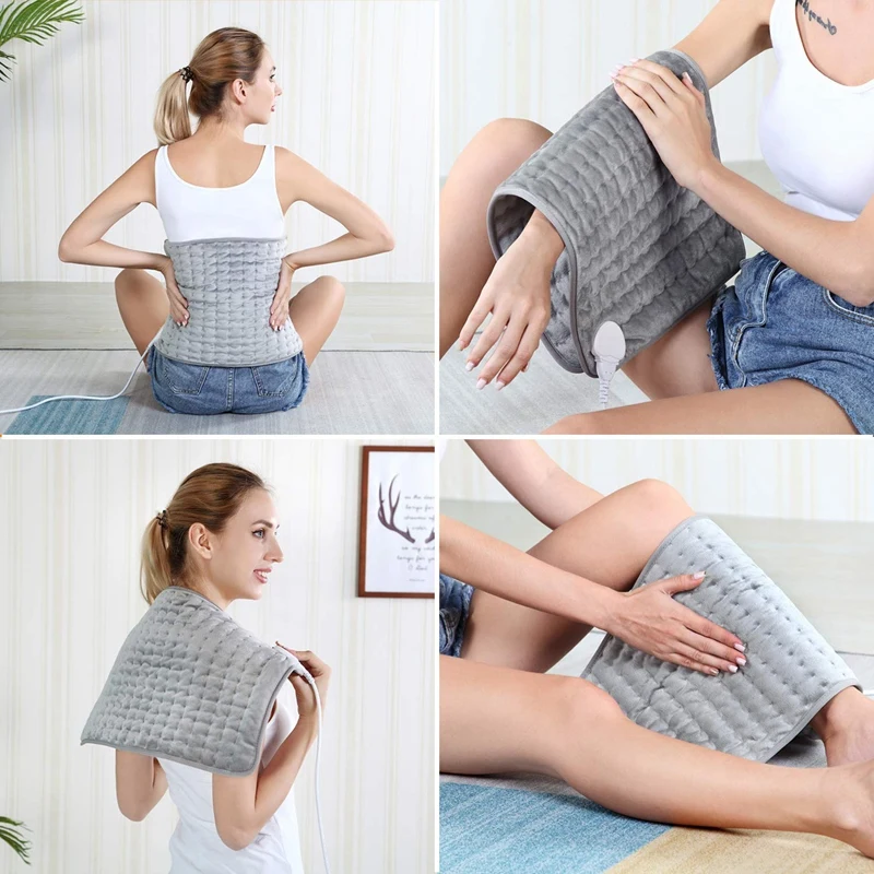 

Heating Pad, Electric Heat Pad for Back Pain and Cramps Relief - Electric Fast Heat Pad with 6 Heat Settings Moist Heat Therapy