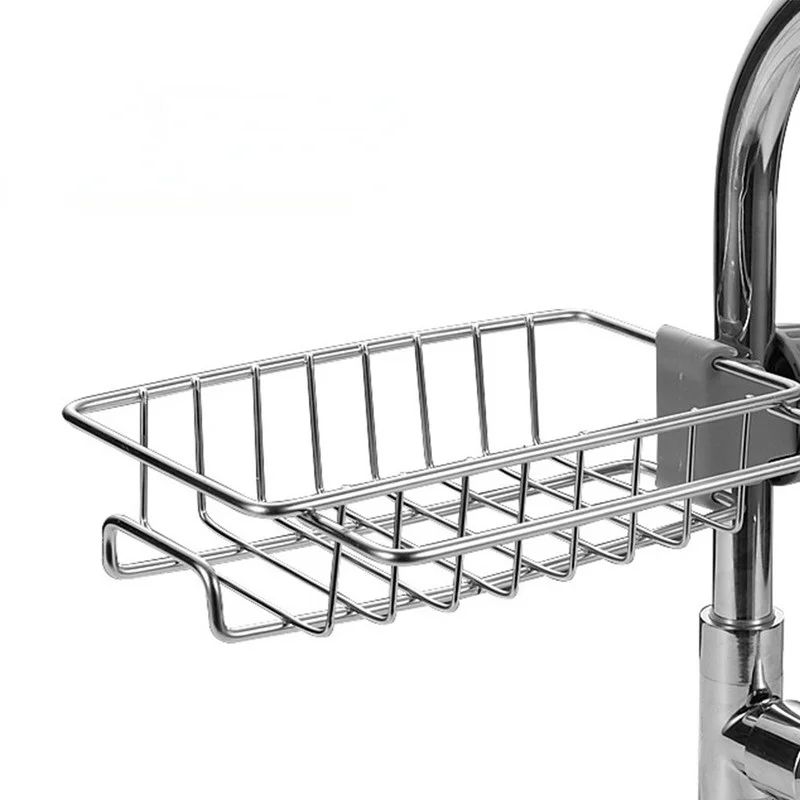 

Stainless Steel Faucet Storage Racks Adjustable Sink Rag Sponge Draining Rack Kitchen Bathroom Soap Storage Holders Shelves