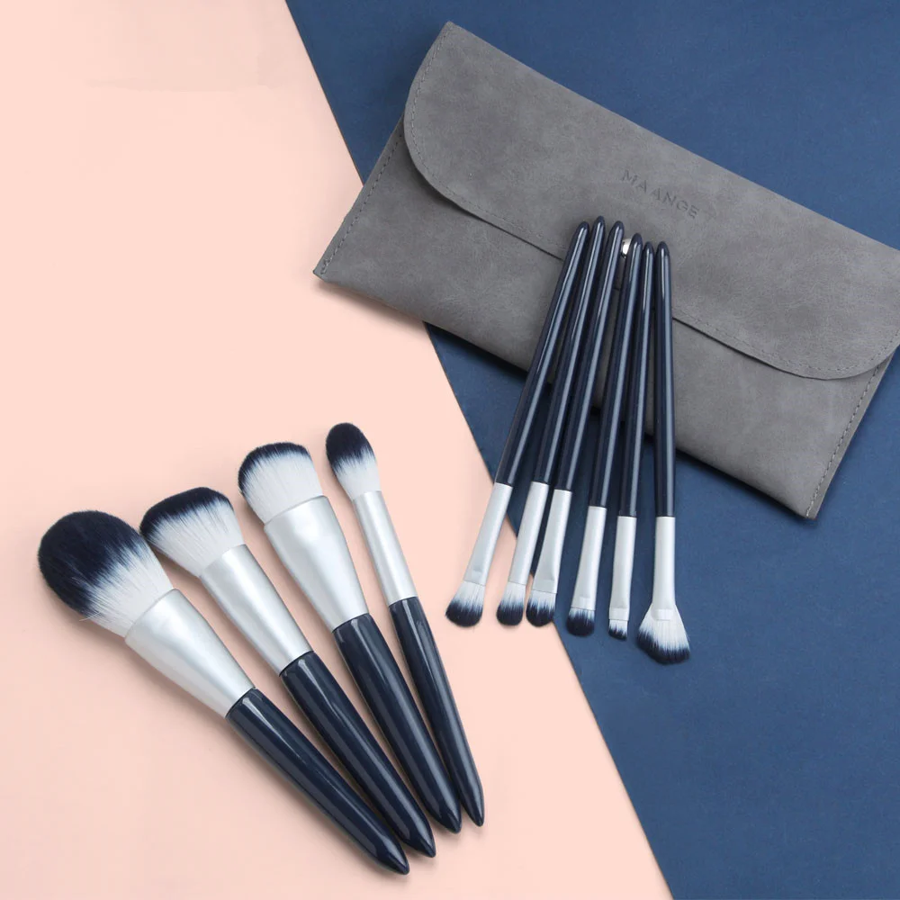 

10 шт. дерево набор кистей для макияжа, косметические инструменты порошок тени для век Румяна смешивания макияж кисти набор для макияжа бров...