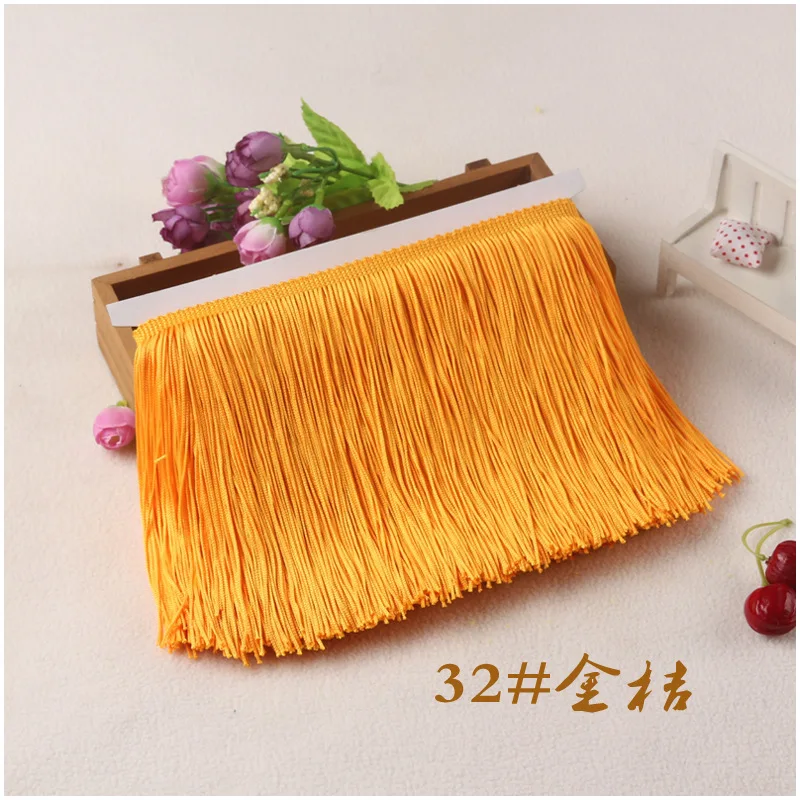 Orange 10 м/лот, 10 см ширина, полиэстер, бахрома, шифрование, двойная нить, кружево, отделка для латинских платьев, занавески, сделай сам, ткань, аксессуары - Цвет: Orange