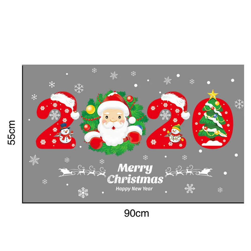 Рождество Санта новый год 2020 Наклейка на стену стеклянное окно DIY Рождественский