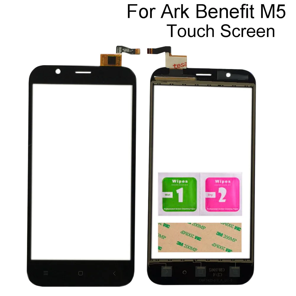 

Mobile Phone Touch For Ark Benefit M5 Touch Screen Digitizer Panel Front Outer Front Glass Sensor Lens Tools Adhesive Wipes