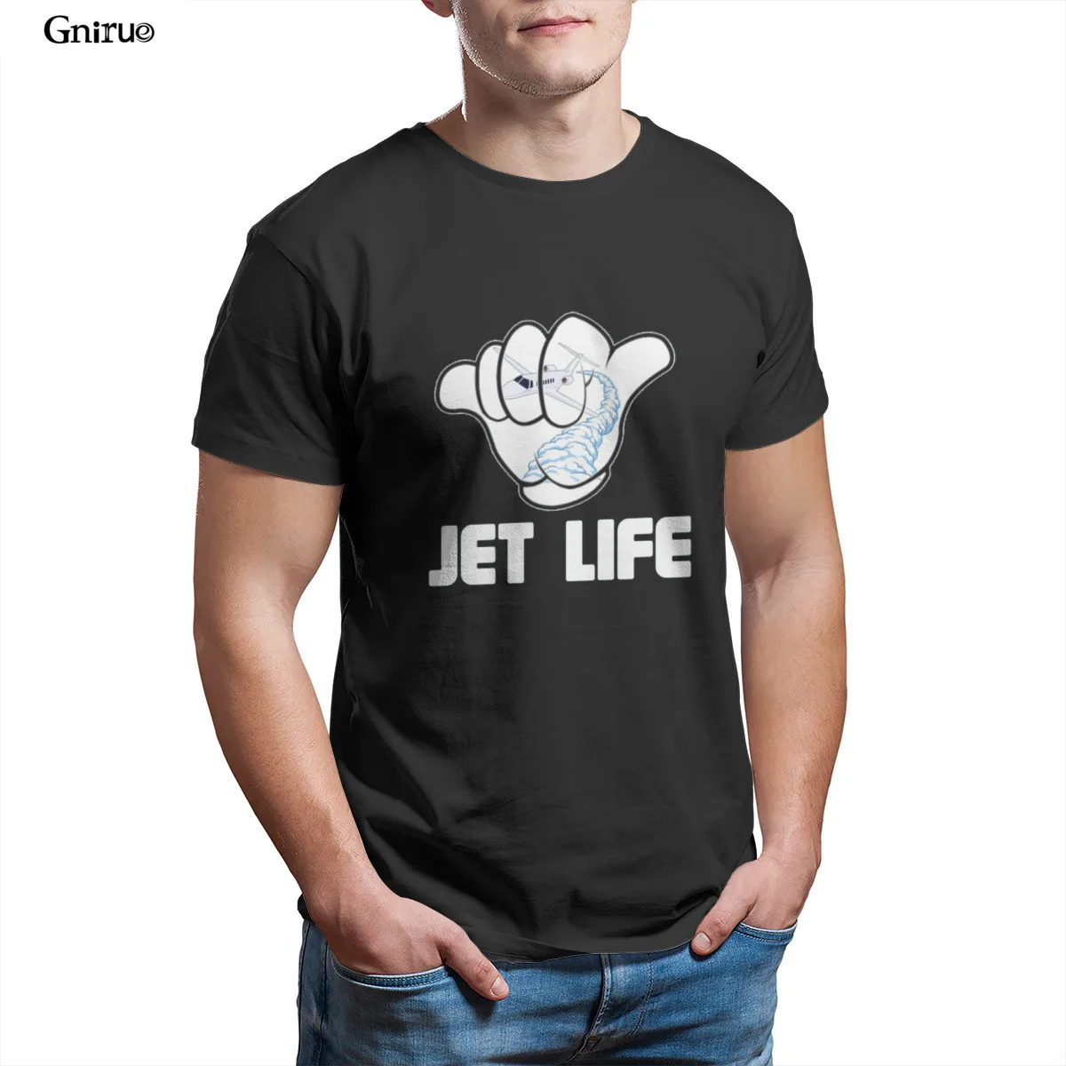 

Wholesale JET life. Unisex Vintage Sport T-Shirt Couples HipHop Unisex Tees 101587