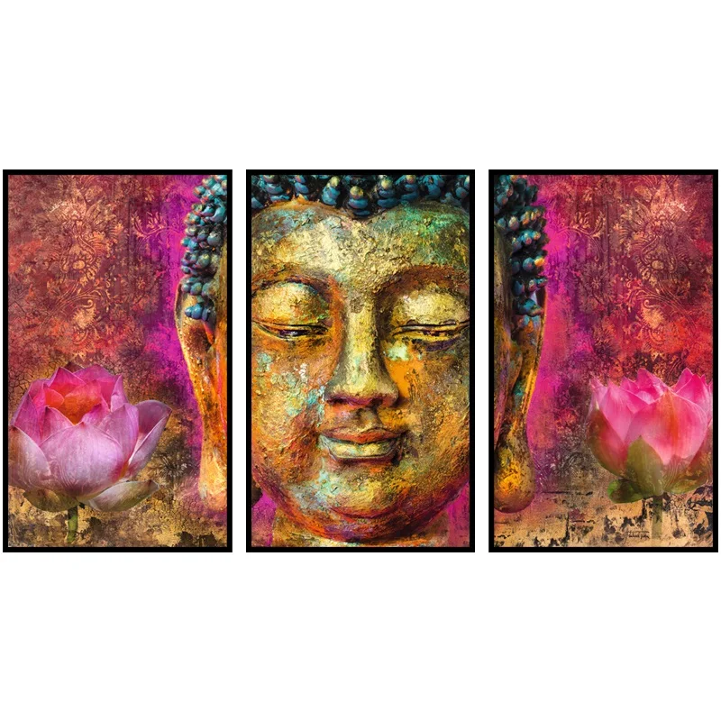 Современный постер Будды Картина на холсте с принтом лотоса картина для коридора