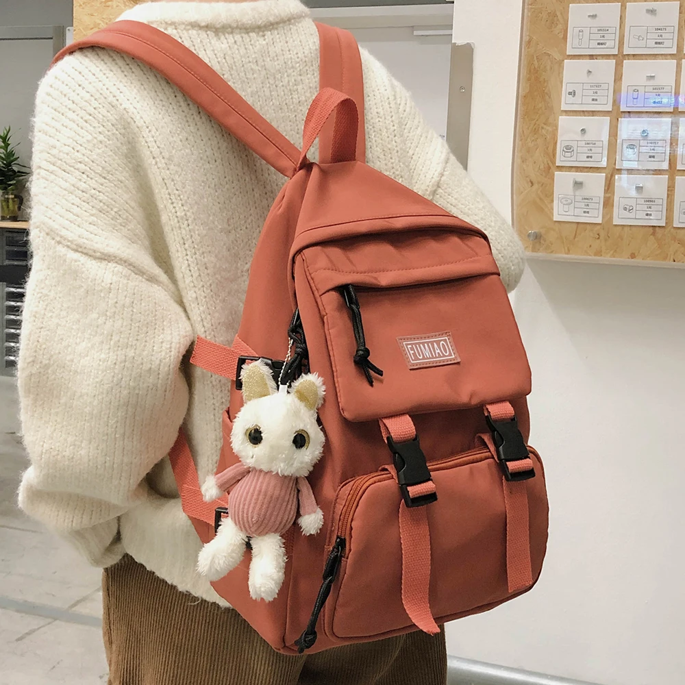 Женский вельветовый рюкзак в полоску kawaii женская школьная сумка с вышивкой для