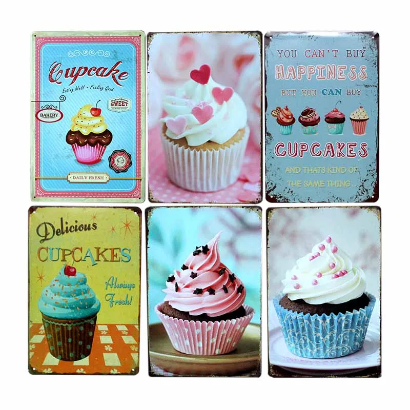 

Cake Tin Sign Dessert Vintage Plaque Bar Metal Poster Cafe Decoration Pub Retro Wall Plates Decorative Home Decor 20x30cm