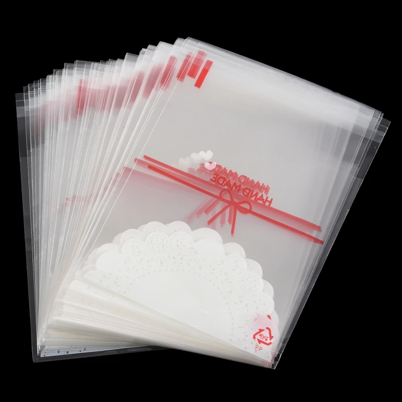 100 шт. милый бант OPP самоклеющиеся печенья хлебобулочные конфеты печенье Обжарка