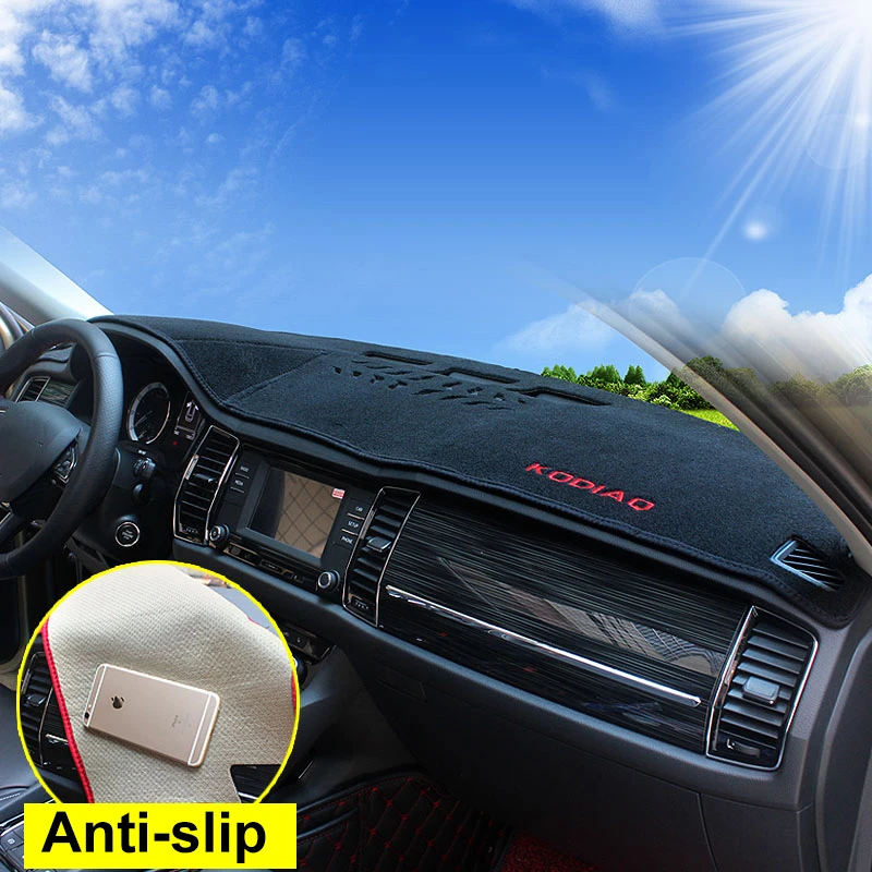 Для Skoda kodiaq 2017 2018 2019 LHD приборной панели автомобиля крышка коврики Избегайте