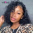 Парик на сетке спереди, прозрачный бразильский парик с водяным Бобом, женские парики 13x 4 на сетке спереди, парики из человеческих волос для женщин, предварительно выщипанные 150% Реми