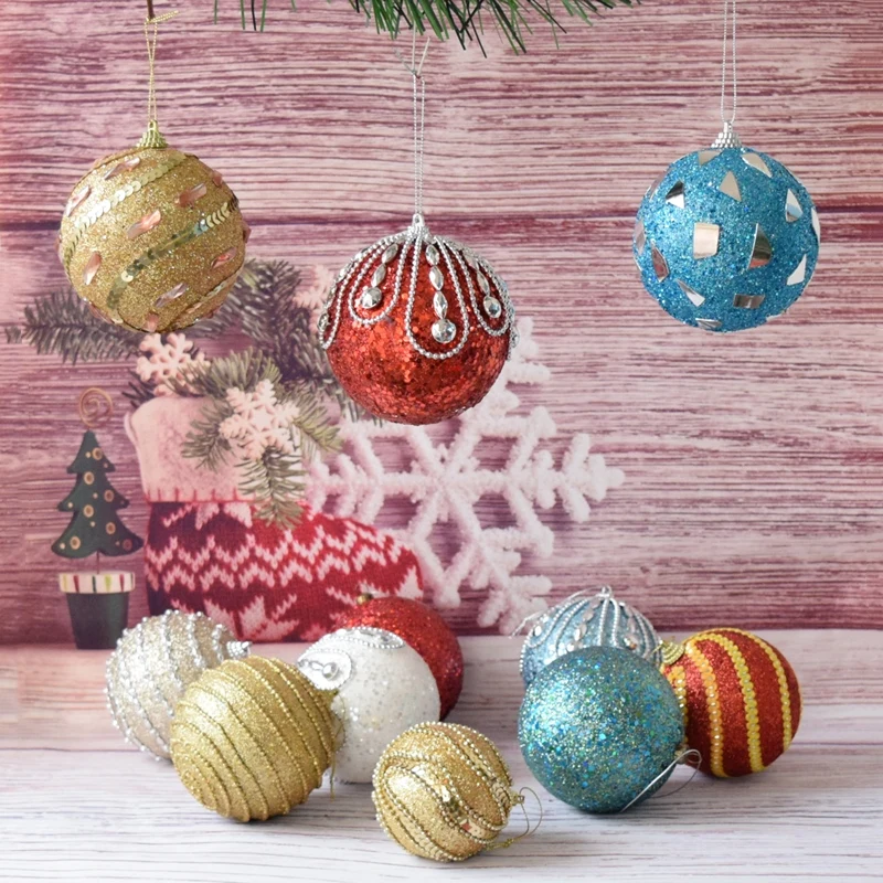 

Christmas Ornament Pendant Christmas Tree Decoration Ball 10cm Foam Ball Round Ball Solid Scene Decoration Charm