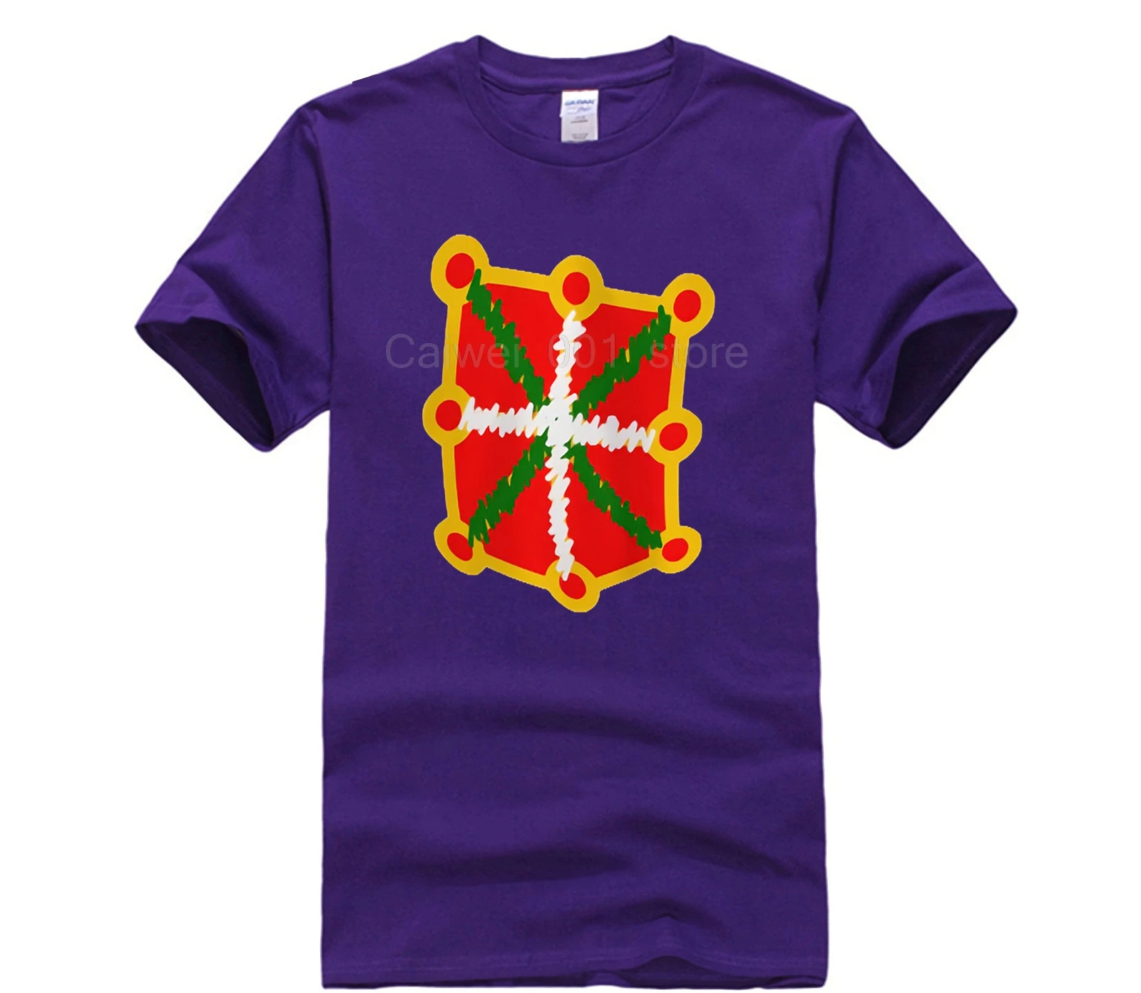 

Men's Print Casual 100% Cotton T Shirt Popular NAFARROA SHIELD Short fashion summer T shirt men