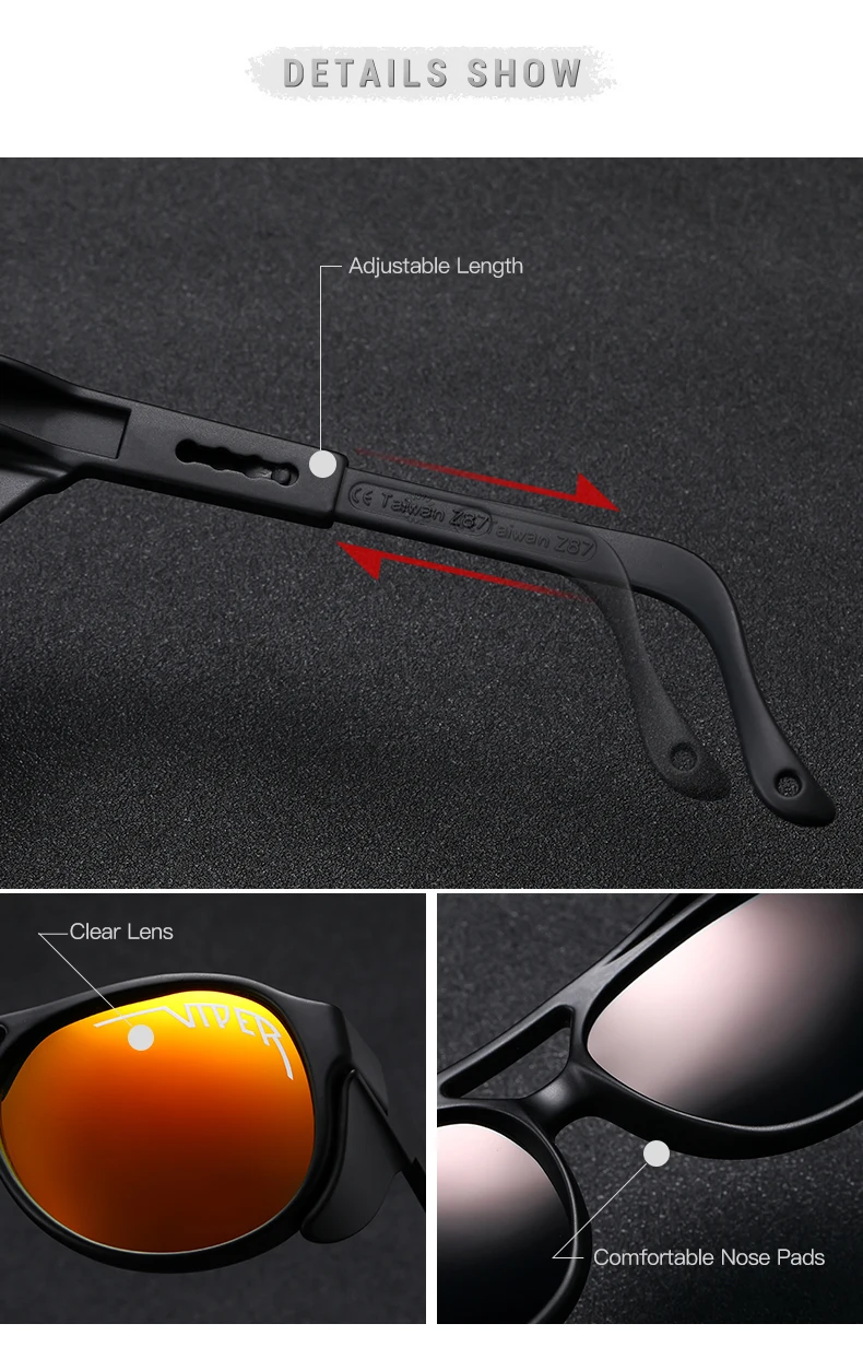 2021 latest luxury men and women pit viper sunglasses brand design polarized sunglasses men UV400 sunglasses with free protectiv images - 6