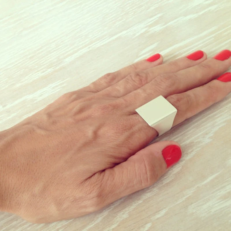 SRCOI 2019 Новое Стильное широкое кольцо панк рок простой: золото серебро цветов