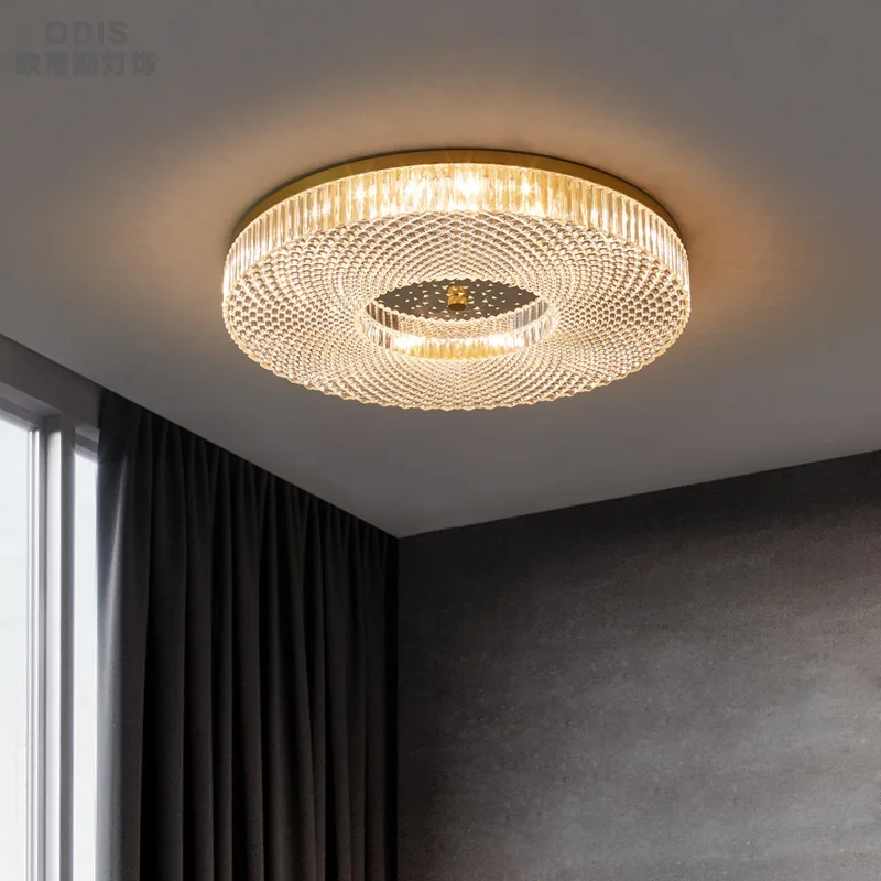 Nordic Luxury Copper Ceiling Lights Crystal Lamp Shade Bedroom LED Study Design Lighting Dining Room Decor Light | Лампы и освещение