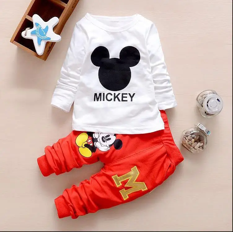 Комплекты осенней одежды для маленьких мальчиков и девочек милые хлопковые