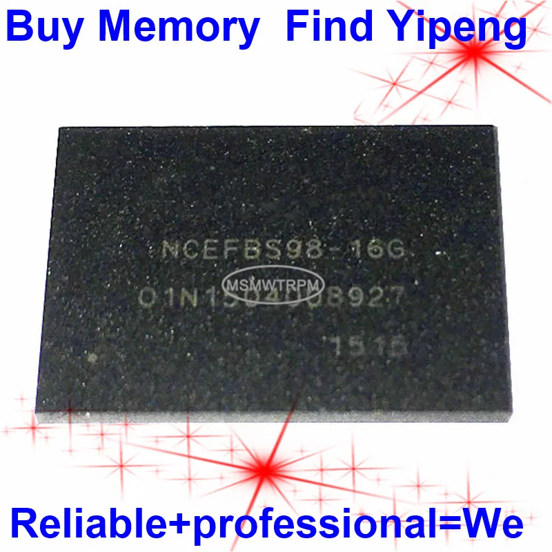 

NCEFBS98-16G BGA169Ball EMMC 16GB Mobilephone Memory New original and Second-hand Soldered Balls Tested OK