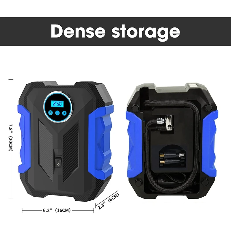 melhor Compressor De Ar Portátil Do Inflator Do Pneumático Da Indicação Digital, Bomba De Ar De Dc12v 120w Com Calibre De Pressão Do Pneumático E Diodo Emissor De Luz, Desligamento Automático
