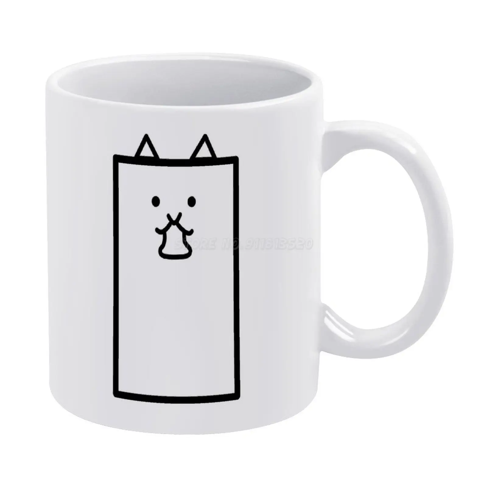 Белая кружка с кошкой на стену керамическая чайная чашка 11 унций кофейная