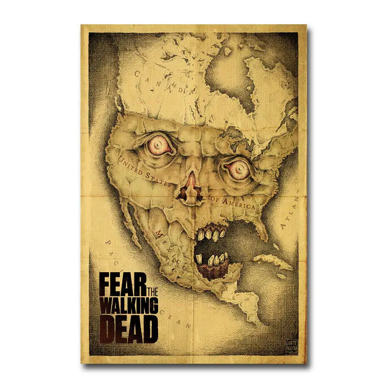 Теплый Шелковый плакат со страхом ходячих мертвецов наклейка на стену