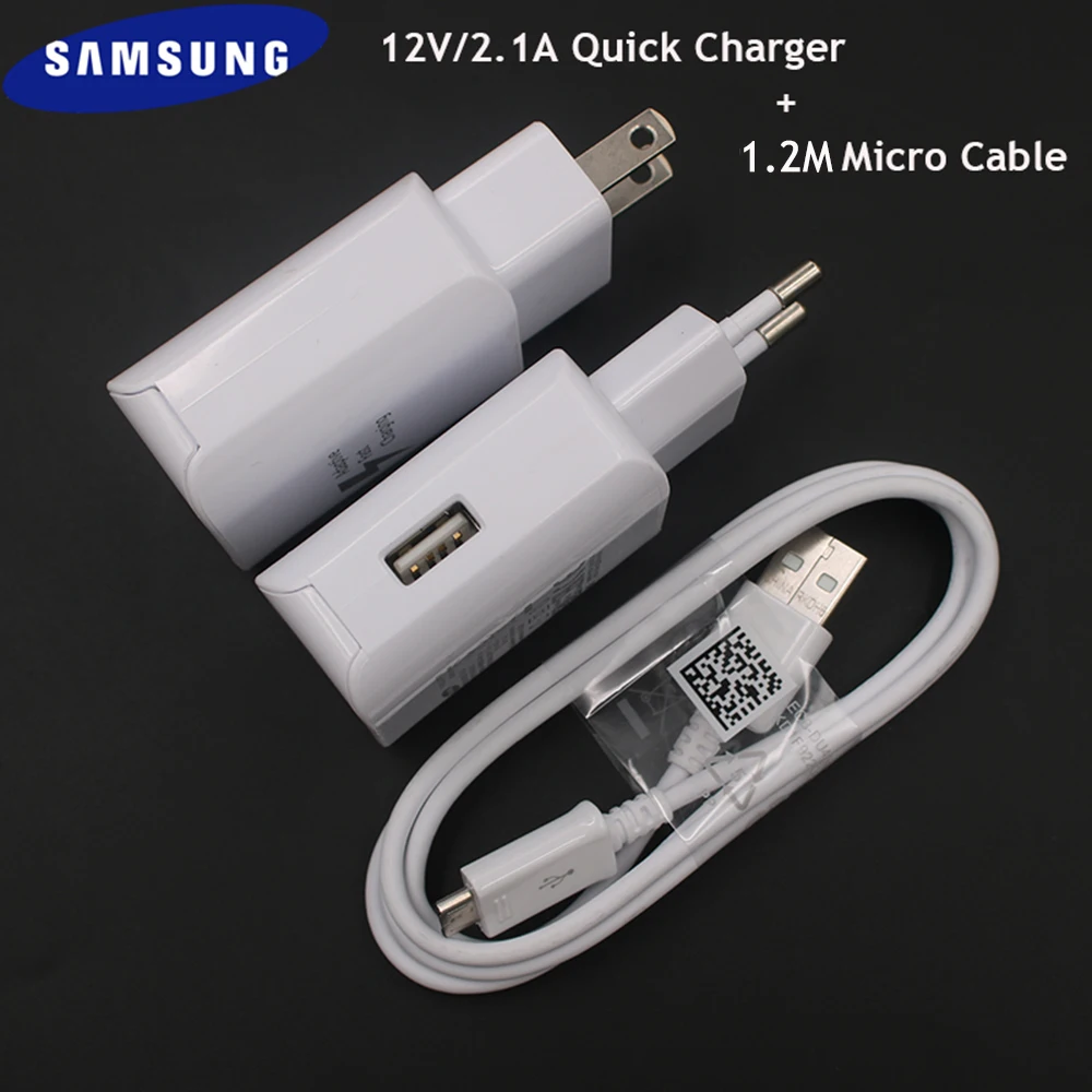 Samsung 12V2.1A зарядное устройство быстрой зарядки адаптер EP-TA300 QC 3 0 Micro кабель для