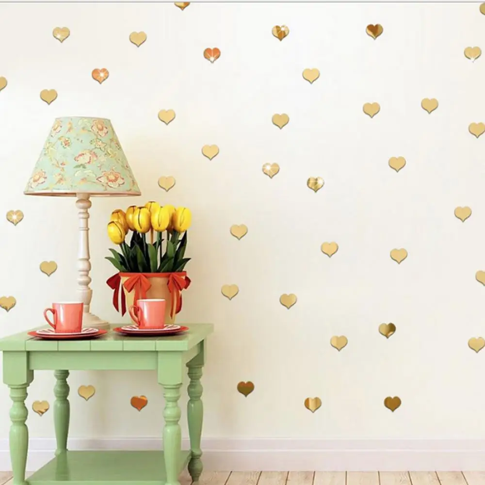 100 шт. зеркальные акриловые наклейки 2 х2 см|Наклейки на стену| |