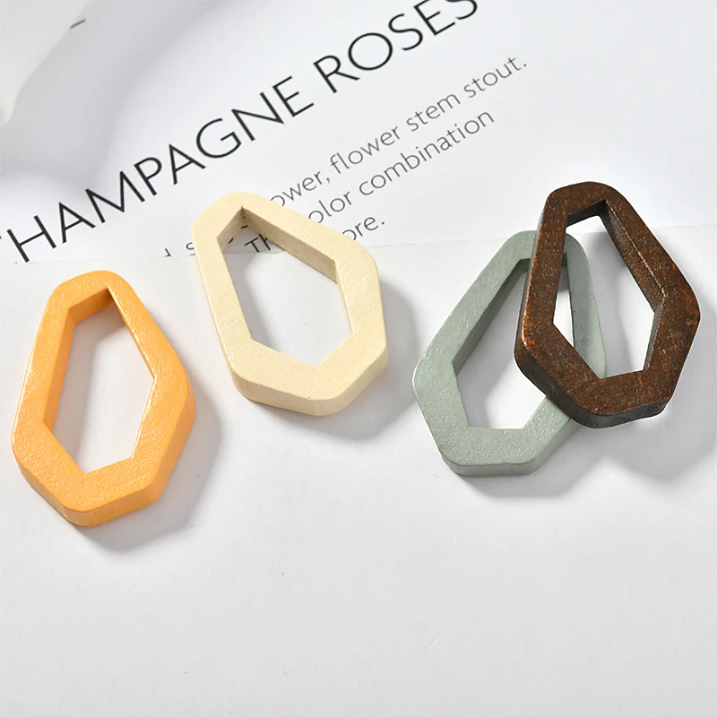 Осень и зима Античные деревянные геометрические серьги особой формы материал diy