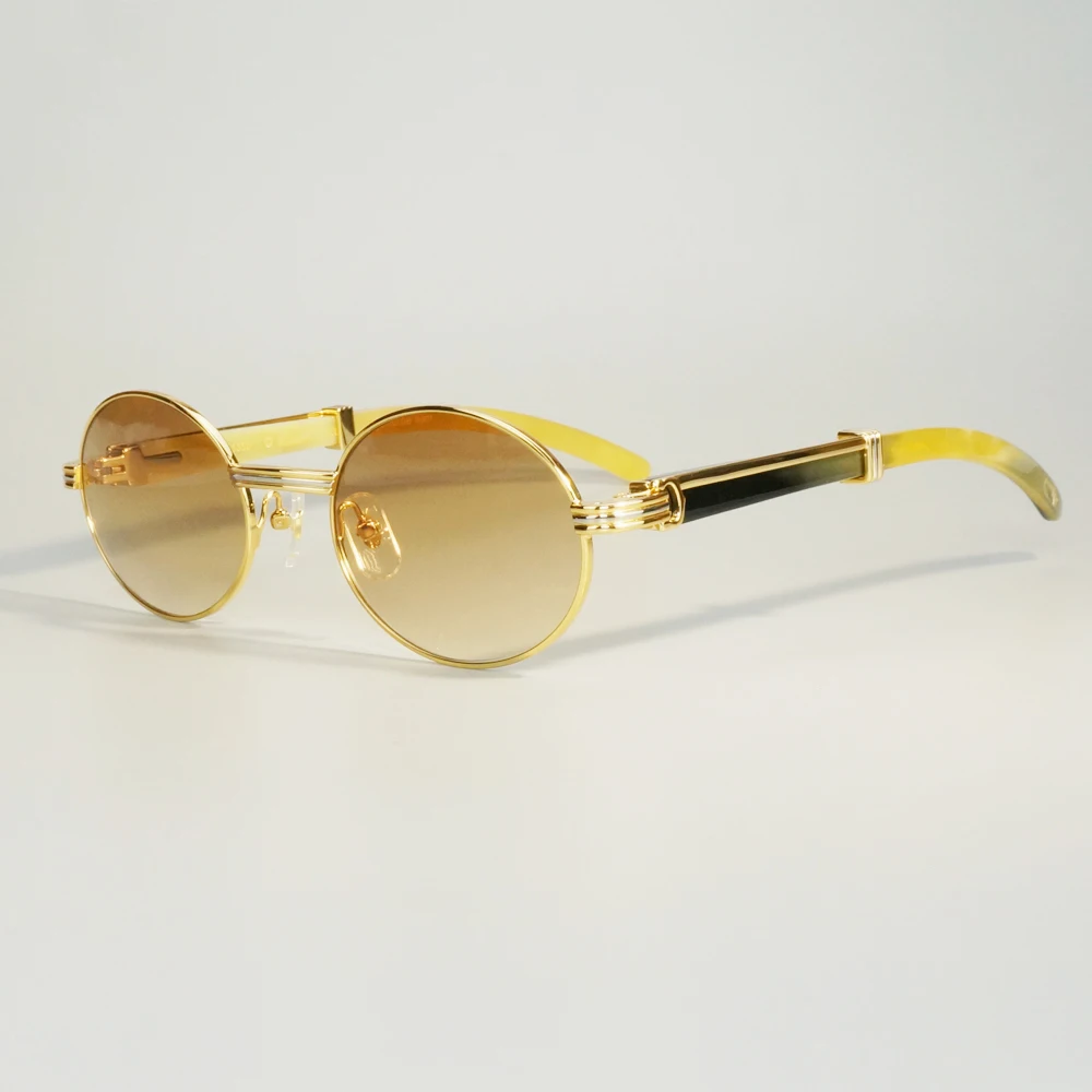 

Retro Raw Impression Buffalo Horn Men's Sunglasses Fashion Mens Sun Glasses Carter Oval Myopia Lentes De Sol Reading Glasses