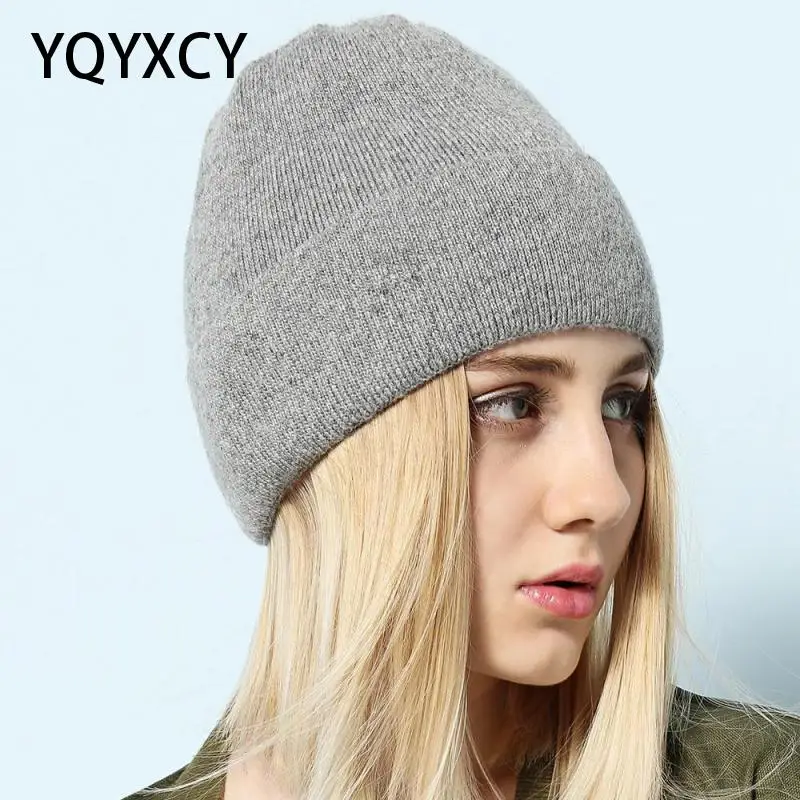 

YQYXCY Winter Beanies Wool Winter Hats For Women Men Stretchy Hats Solid Color Beanies Female Hats Bonnet Cap Chapeau Femme