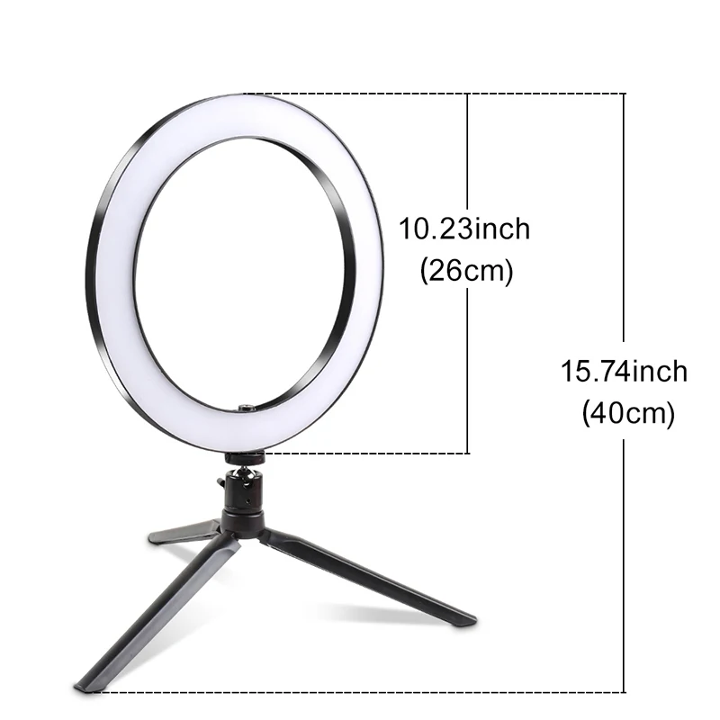 

6in/10in Ringlight Dimmable Luces LED Selfie Video Photo Makeup Light Ring With Tripod Stand For Camera Photo Photography Lamp