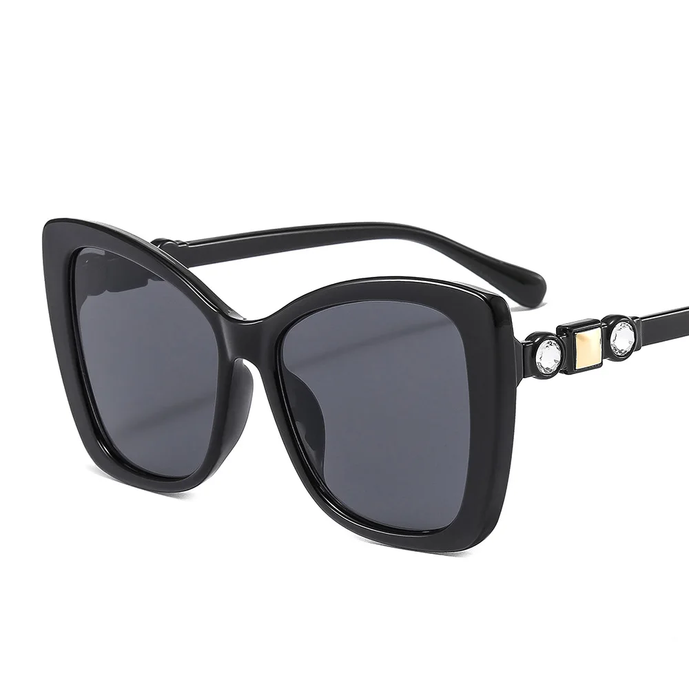 

Солнцезащитные очки «кошачий глаз» для мужчин и женщин, модные уличные солнечные аксессуары, черные UV400, лето