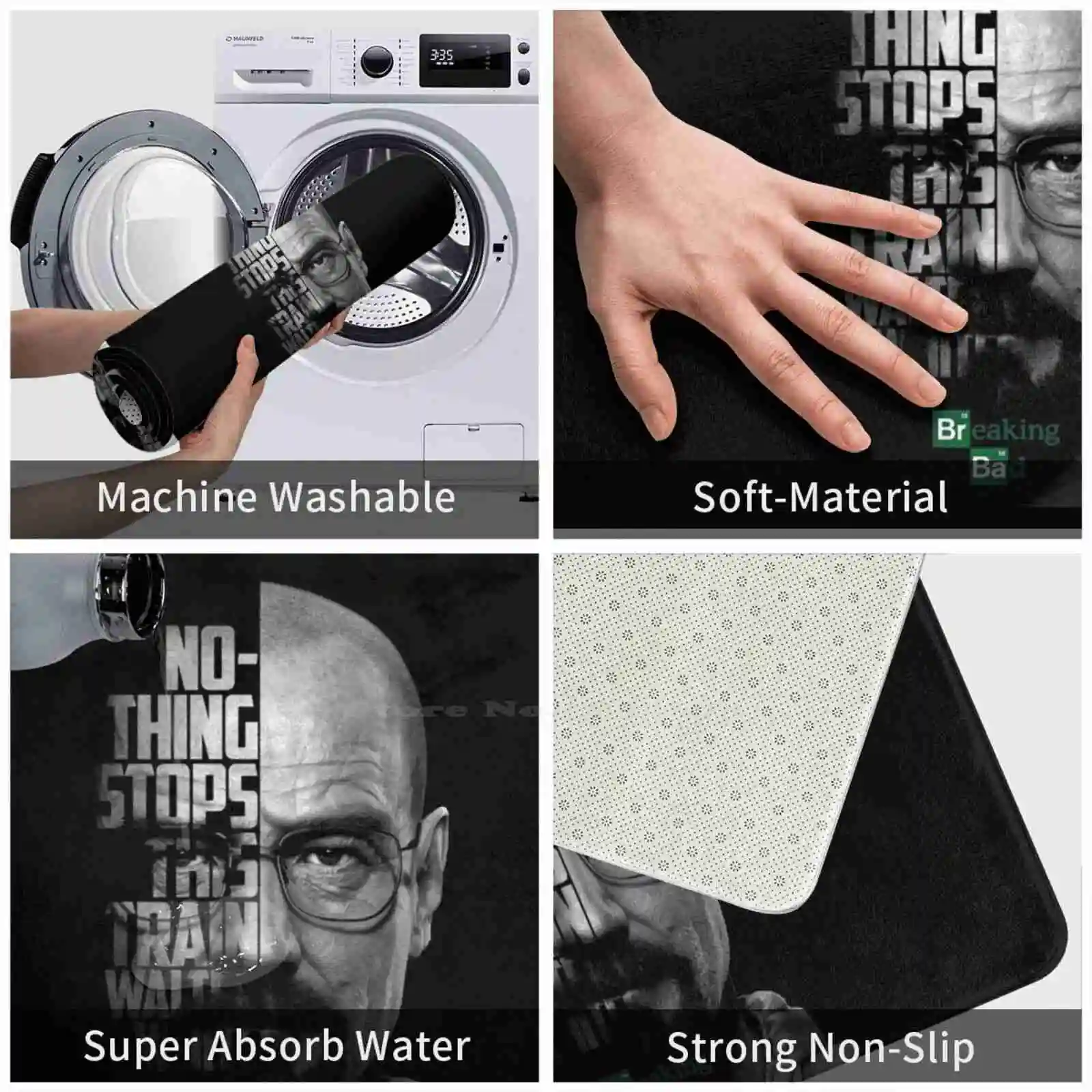 Черно-белый Уолтер Уайт тормоз плохое предложение. Мягкий домашний коврик с