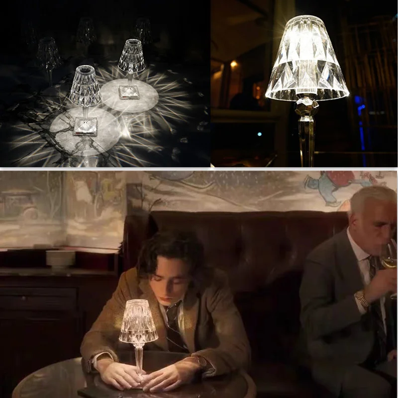 

Latest Glass Table Lamp for Bedroom Living Room Desk Lamp Study Crystal Art Decor Beside Night Lights Lightin Wedding Decoration