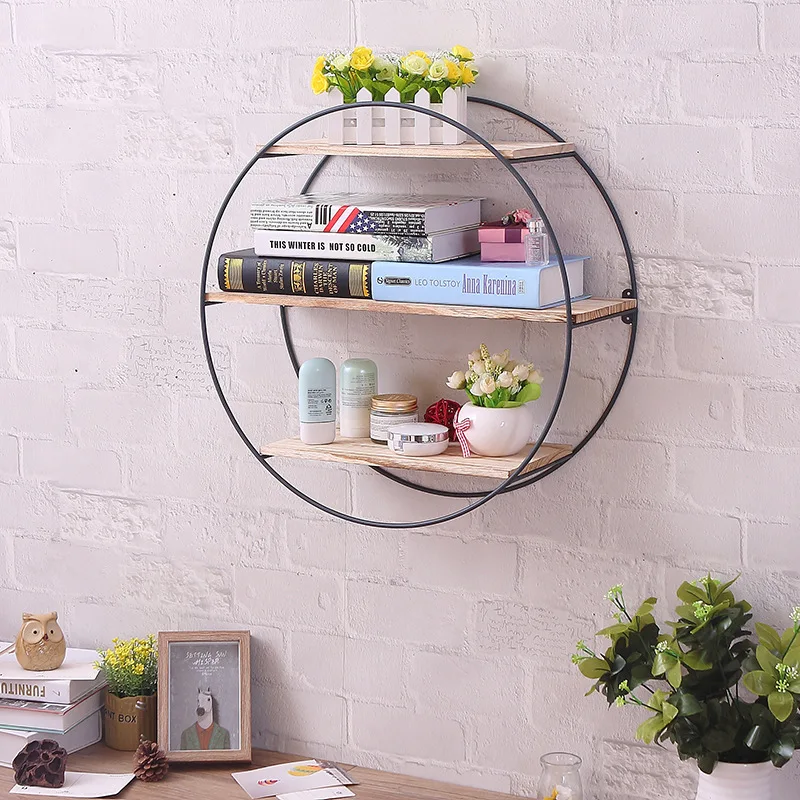 INS Wrought Iron Polygon Storage Rack Nordic Simple Creative Wall Hanging Living Room Dining Decoration Shelf | Дом и сад