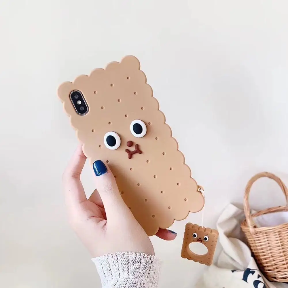 ORYKSZ 3D милый мультяшный бисквит силиконовый чехол для телефона iphone 7 XS Max X XR 6 6S 8 Plus