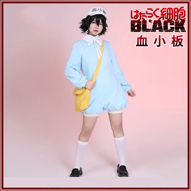 

[Bodysuit+Hat+Socks] Amine Cells At Work BLACK Blood Platelet Cosplay Costume For Halloween Carnival Women Girls 2020 New