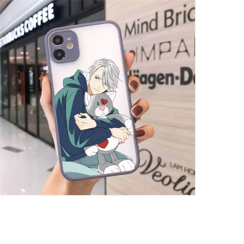 

Anime Yuri on Ice cartoon Phone Cases Matte Transparent for iPhone 7 8 11 12 s mini pro X XS XR MAX Plus cover funda