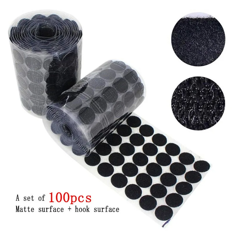 

100PCs 2CM Self-adhesive Magic Dots Nylon Sticker Self Adhesive Hook and Loop Fastener with Glue DIY for Sewing zh1