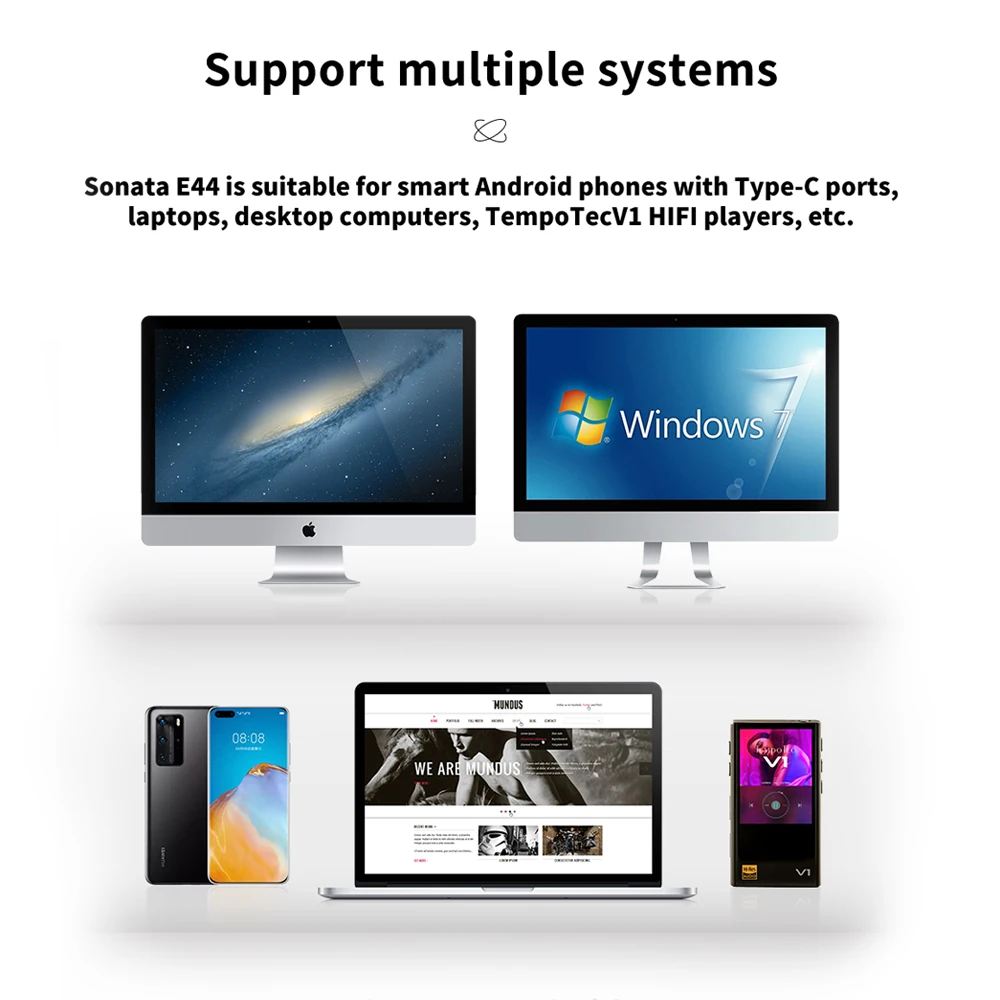 Адаптер усилителя для наушников TempoTec Sonata E44 Dual CS43131 USB Type C до 4 мм Баланс DAC AMP DSD256