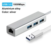 usb c hub 4 in 1 multiport docking station with 3 port usb 3 0 external wired lin adapter 1000mbps for network laptop samsung