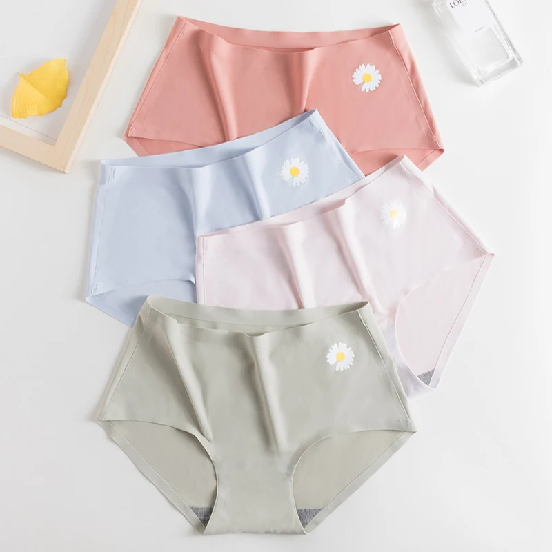 Бесшовные трусики 4 шт./лот женское нижнее белье комфортное трусы средней посадки