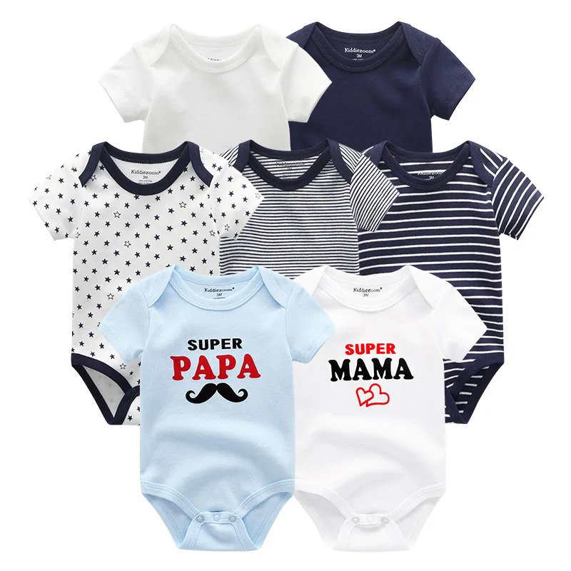 Детский хлопковый комбинезон на возраст 0 12 месяцев 7 шт./лот|Ромперы| |