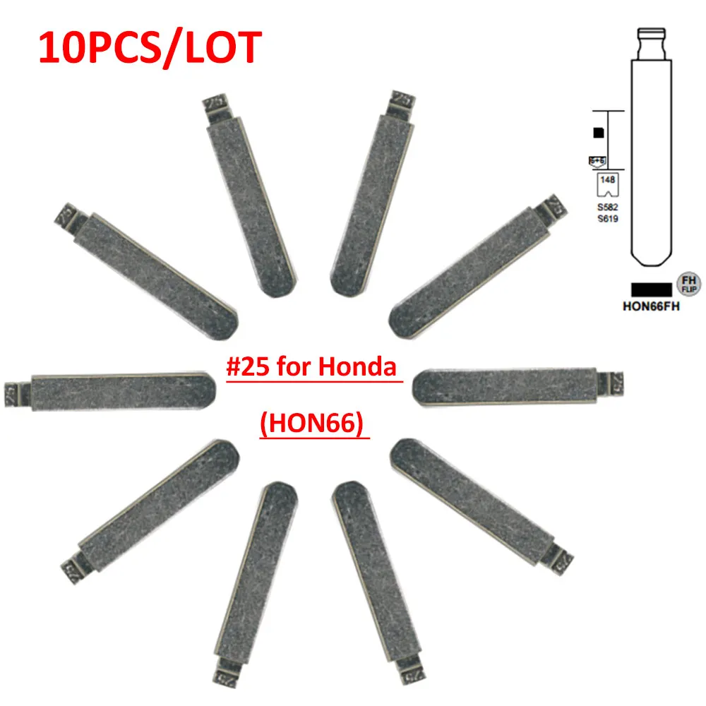 

NO.25 Uncut HON66 металлический Автомобильный ключ для Honda Civic Accord CR-V City HRV Venzel Jade #25